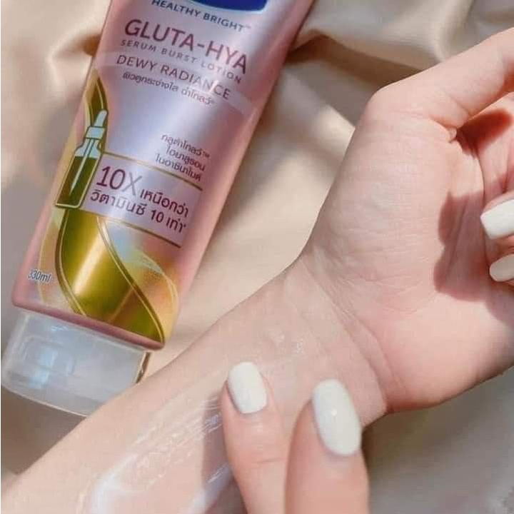 Kem Dưỡng 10X Vaseline Gluta-Hya Serum Burst Gíup Dưỡng Trắng Da 330ml