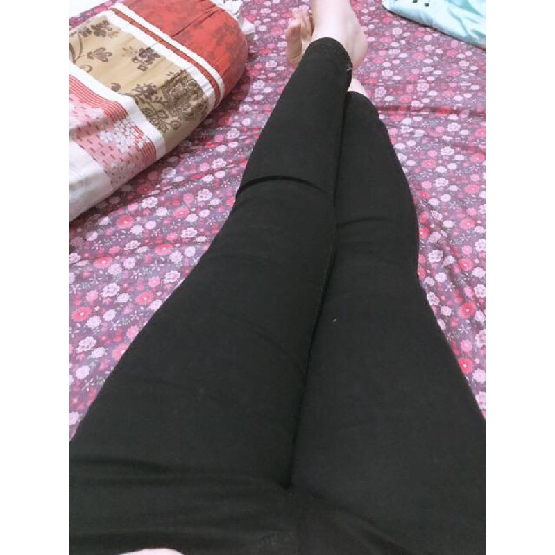 [60-95kg] Quần Cạp Cao Qua Rốn ĐEN TUYỀN TRƠN Co Giãn/ Quần Jeans Lưng SIÊU Cao