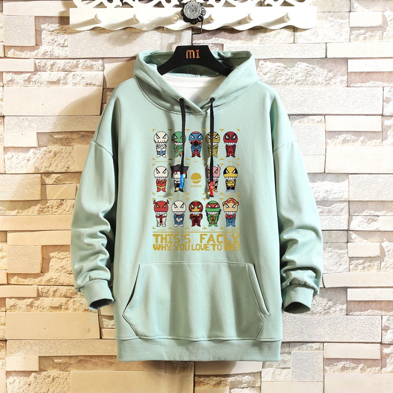 Áo Hoodie Nỉ Bông Unisex Nam Nữ SuzaHouse Hoạt Hình Phong Cách Hàn Quốc 2021 Mã HD10
