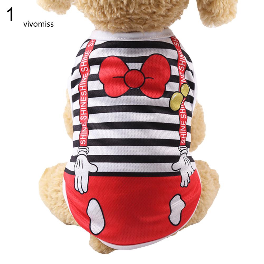 Áo thoáng khí họa tiết sọc ngang dễ thương cho thú cưng