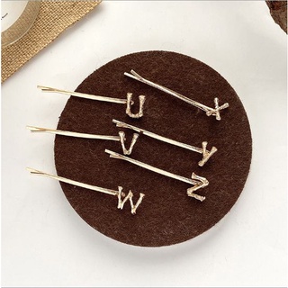 Kẹp tóc kim loại/kẹp tóc chữ cái Alphabet phong cách Hàn Quốc