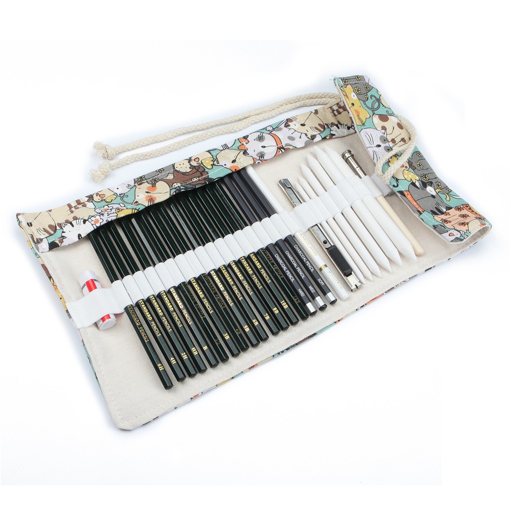 Túi đựng bút chì màu SeamiArt bằng vải canvas với 36 lỗ cắm tiện dụng chất lượng cao