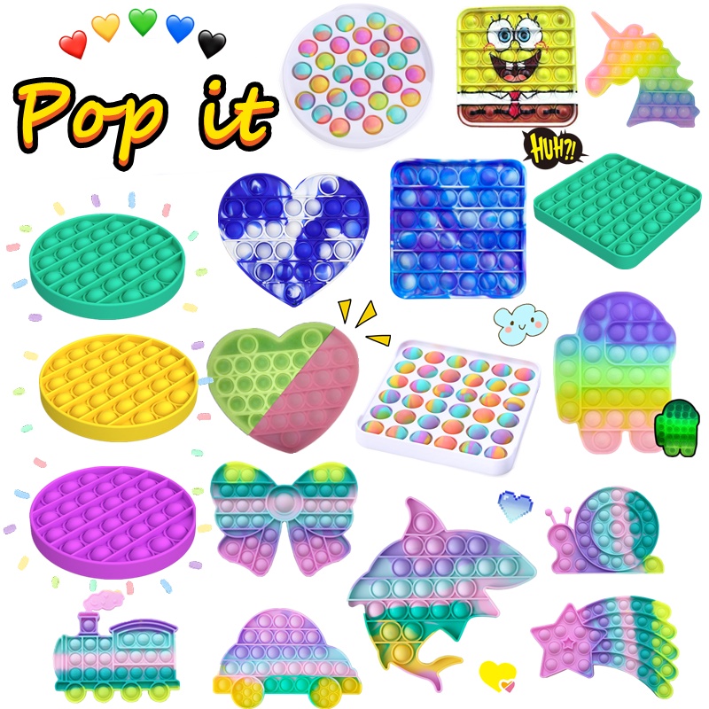 Push Pop It Fidget Toy Finger Pressure Bubble SensoryToys đồ chơi Bóp bong bóng thư giãn xả stress