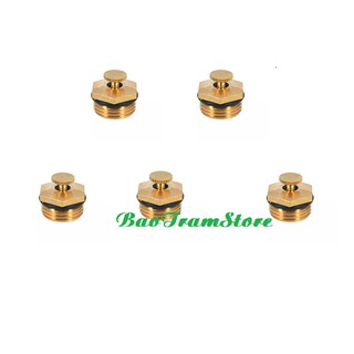 Set 5 Vòi phun sương bằng đồng, điều chỉnh được lượng nước, ren xoáy 21mm