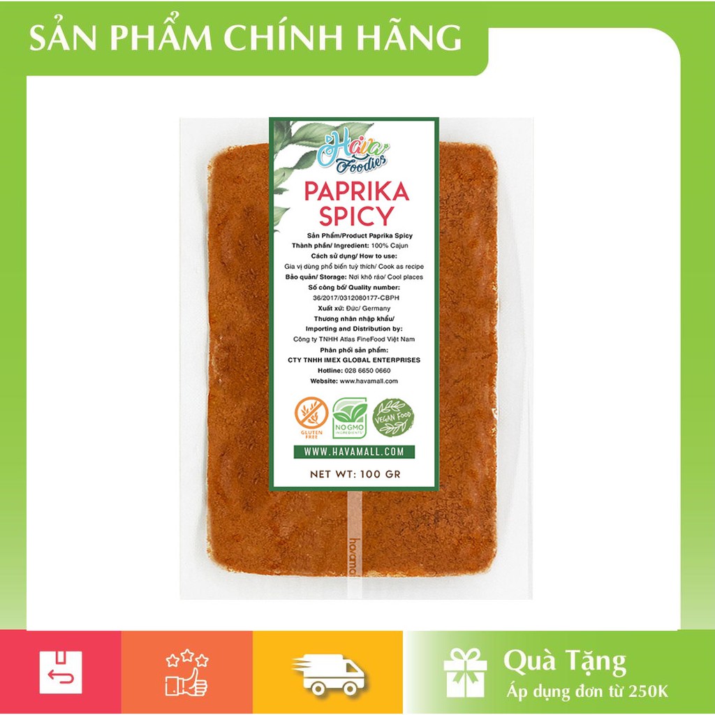 [HÀNG CHÍNH HÃNG] Ớt Bột Paprika Gói 100gr – Paprika Spicy