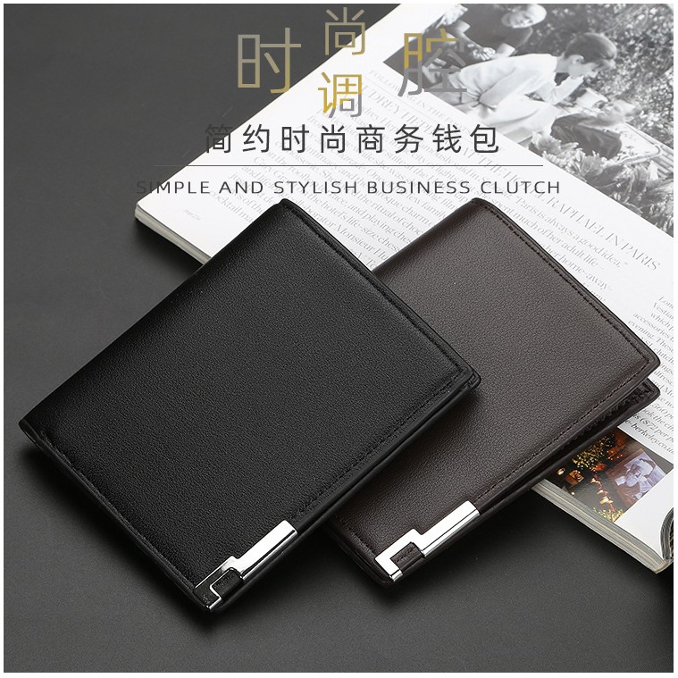 Ví Da PU Ngắn Đựng Thẻ Thiết Kế Cá Tính Cho Nam