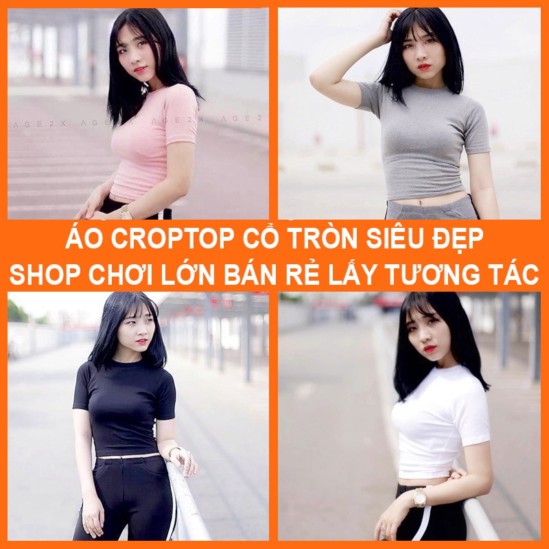 Áo croptop tay ngắn cổ tròn Madela ôm body,áo ôm body ngắn tay, Croptop Nữ cổ tròn ngắn tay 100% cotton- ACTN03