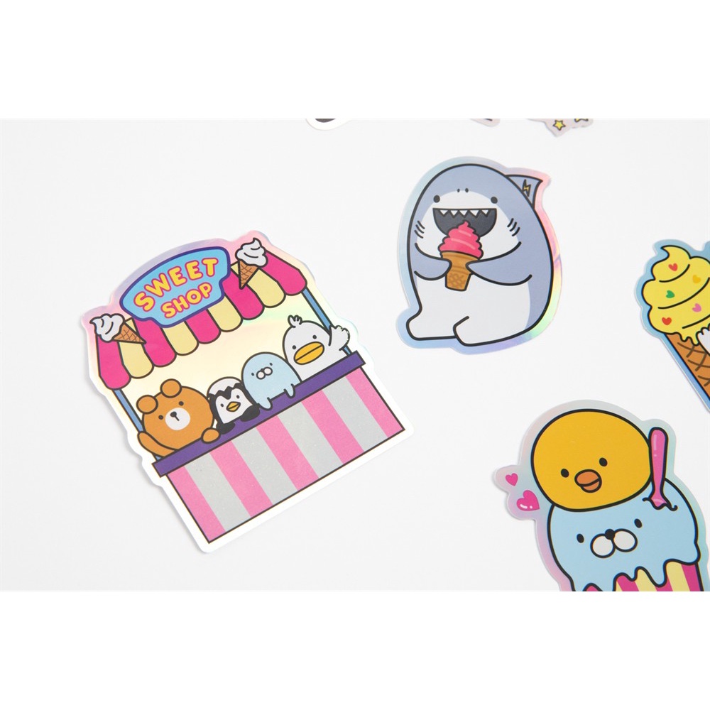 Set 10 Nhãn Dán ARTBOX Hàn Quốc Họa Tiết Những Người Bạn Galapagos