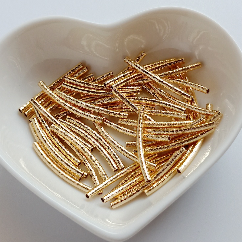 Bộ 10 Ống Nối Dài Cong Mạ Vàng 14K Mạ Vàng Đục Diy