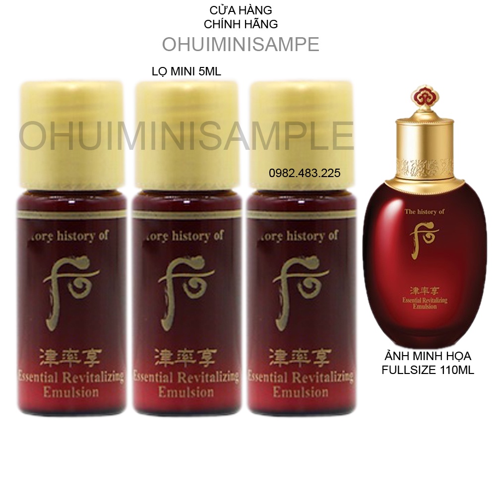 Lọ sữa dưỡng Whoo đỏ Essential Revitalizing Emulsion 5ml chống lão hóa trẻ hóa da