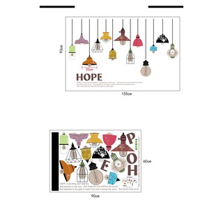 decal dán tường dây đèn hope