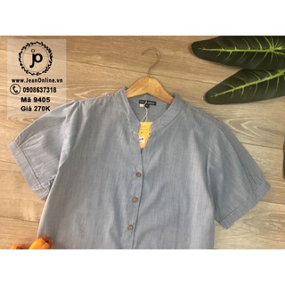 Bigsize Nữ - Sơ Mi Denim TN Cổ Trụ (MS: 9405)