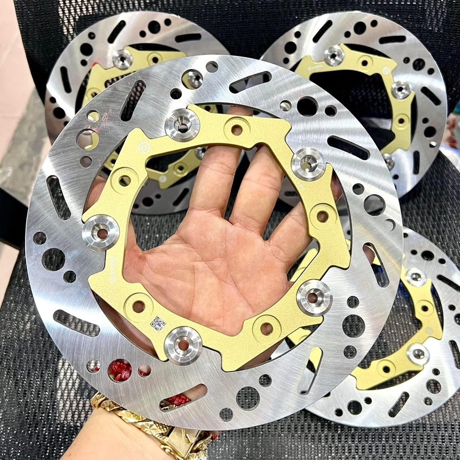 Đĩa Thắng Trước 5 lỗ size 220mm gắn Mâm Zin AB 150, Lòng CNC ANOT lên Màu cực chất Khoen INOX 304 Không Gỉ