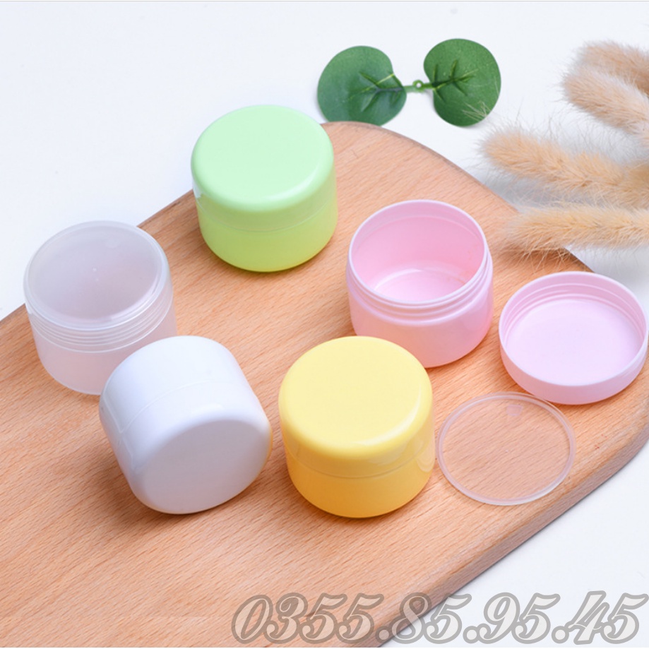 100 Hũ Nhựa PASTEL đựng kem 10g 20g 30g 50g 100g - Hủ lọ chiết MỸ PHẨM có nắp lót du lịch.