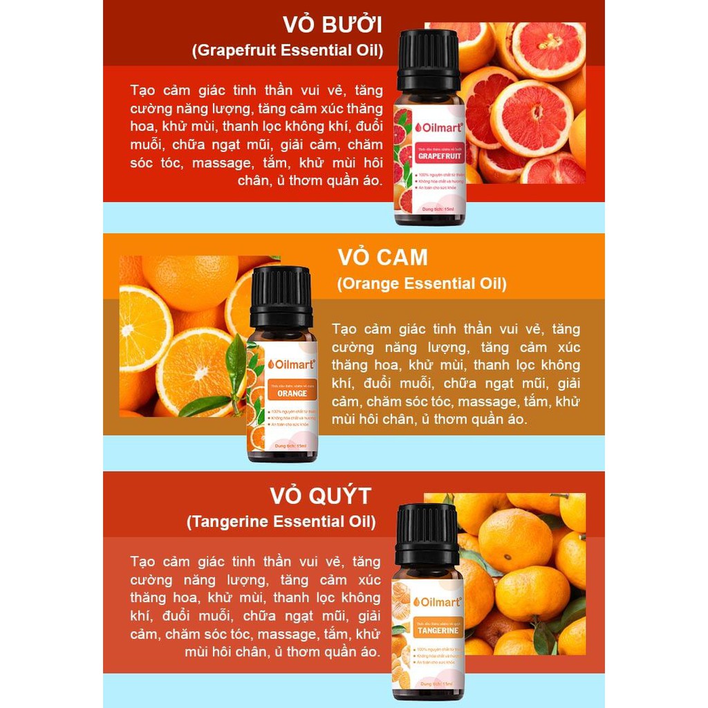Tinh Dầu Thiên Nhiên Vỏ Cam Oilmart Essential Oils Orange