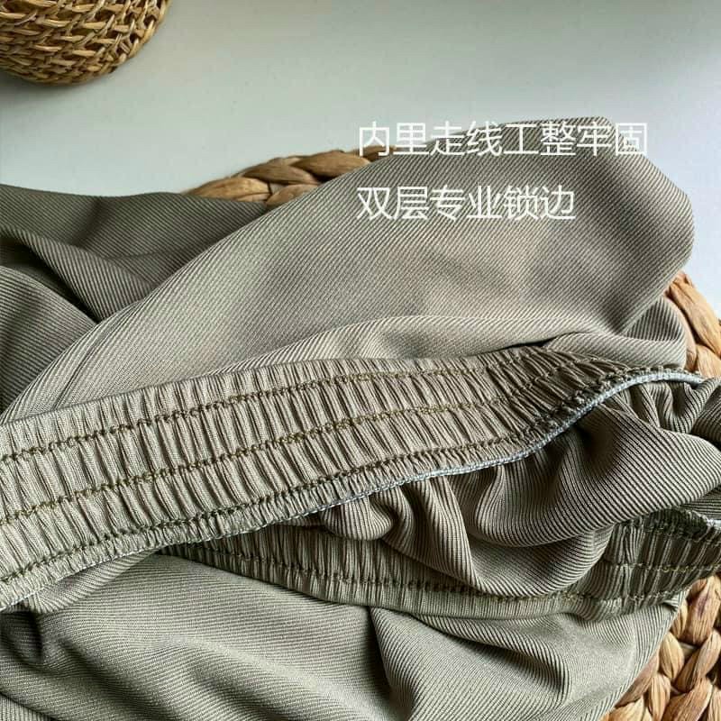 Quần dài ống suông chất len tăm mềm mịn phong cách Hàn Quốc