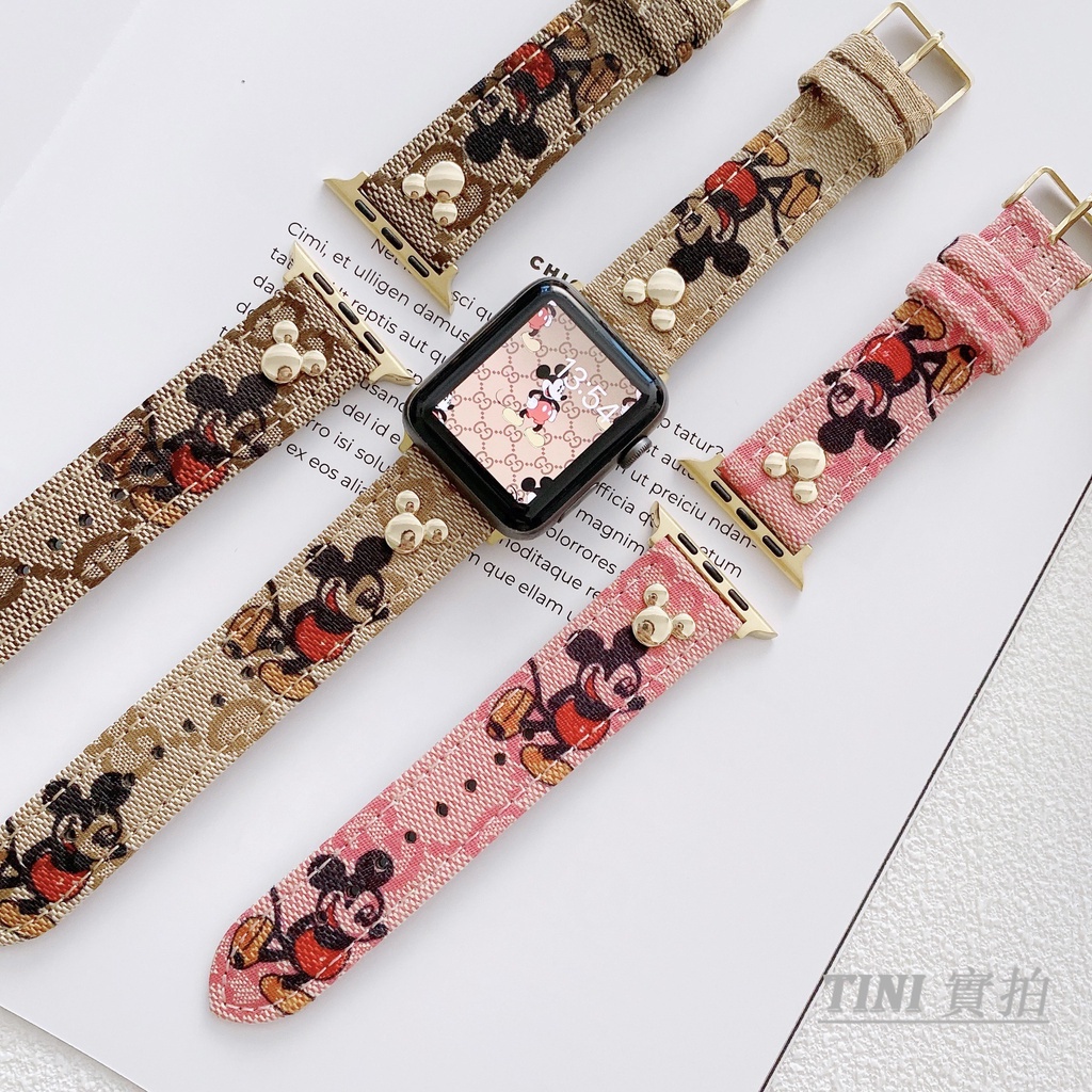 Dây đeo in Mickey cho đồng hồ Apple Watch Series IWatch 7 / 6 / 5 / 4 / 3 /SE 44mm / 40mm / 42mm / 38mm /41mm / 45mm