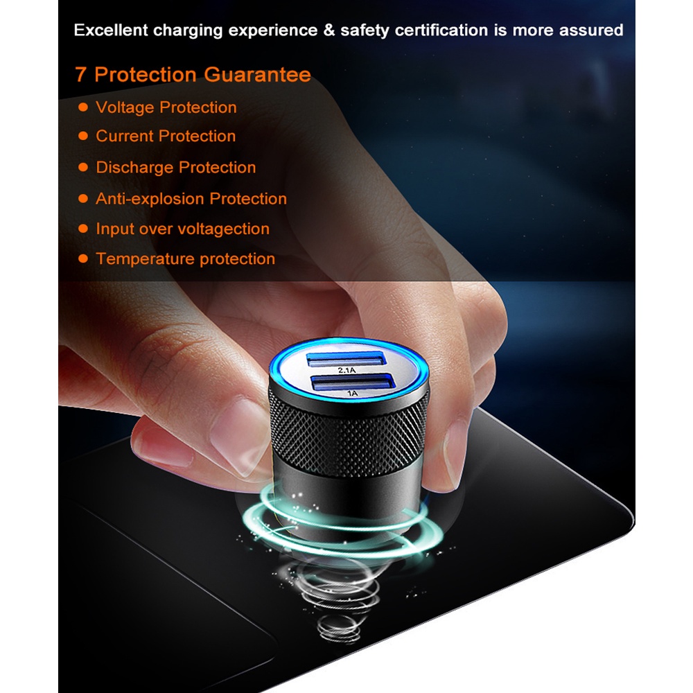 [Shop Amart] Củ Sạc Trên Ô Tô 32W Cổng USB Kép 12V Sạc Nhanh 3.0 Sạc Nhanh Cho Android