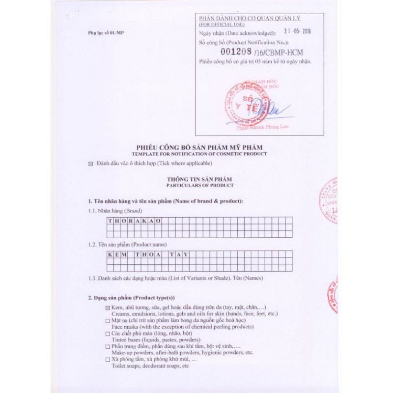 Kem Thoa, Dưỡng Da Tay Thorakao 80ml