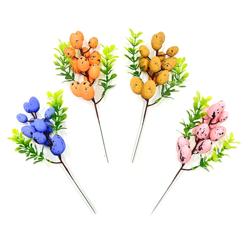 Nhánh Cây Nhân Tạo Bằng Xốp DIY Hình Trứng Phục Sinh Nhiều Màu Sắc Trang Trí Nhà Cửa