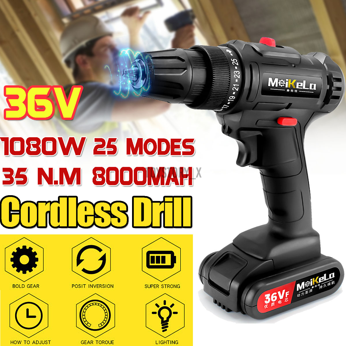 COMBI Máy Khoan Cầm Tay Không Dây 36v 8000mah