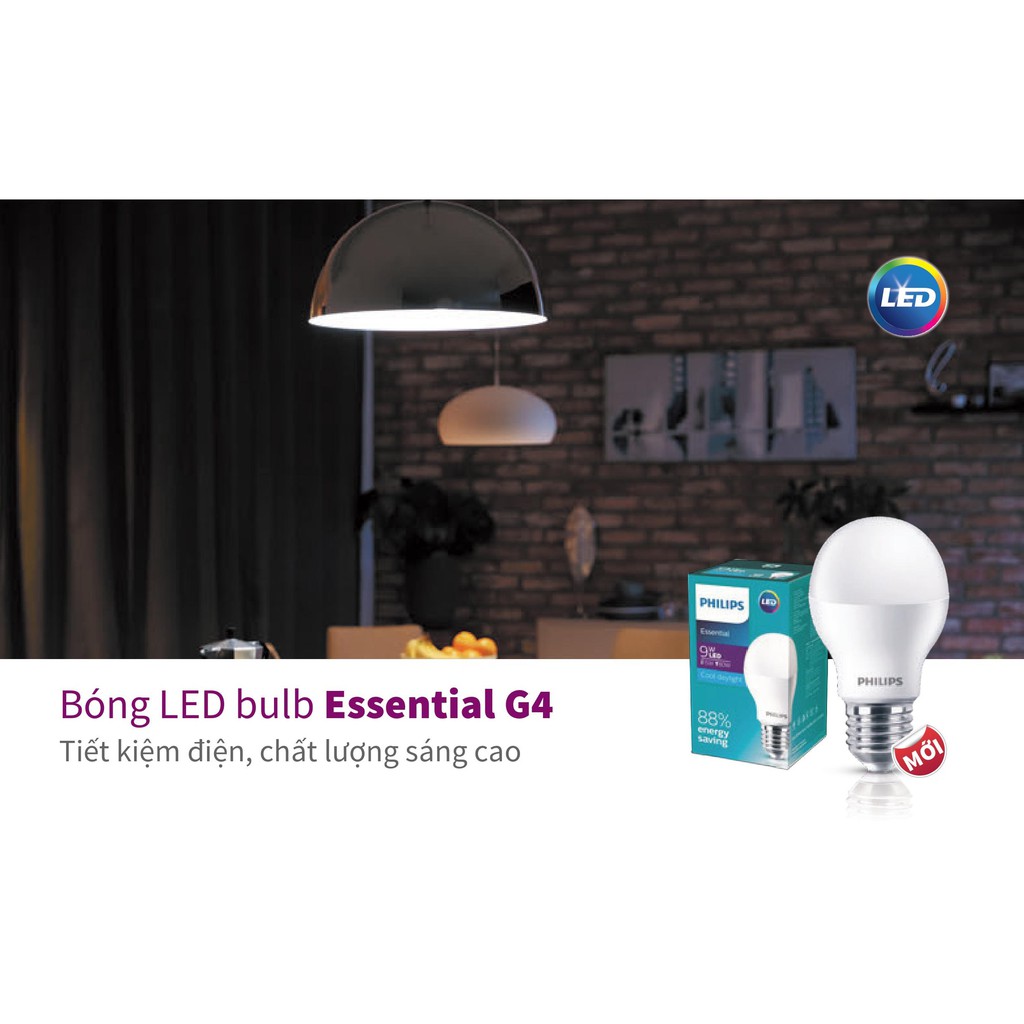 Bóng LED Bulb Philips Essential 9W E27 ( Ánh sáng trắng + vàng )