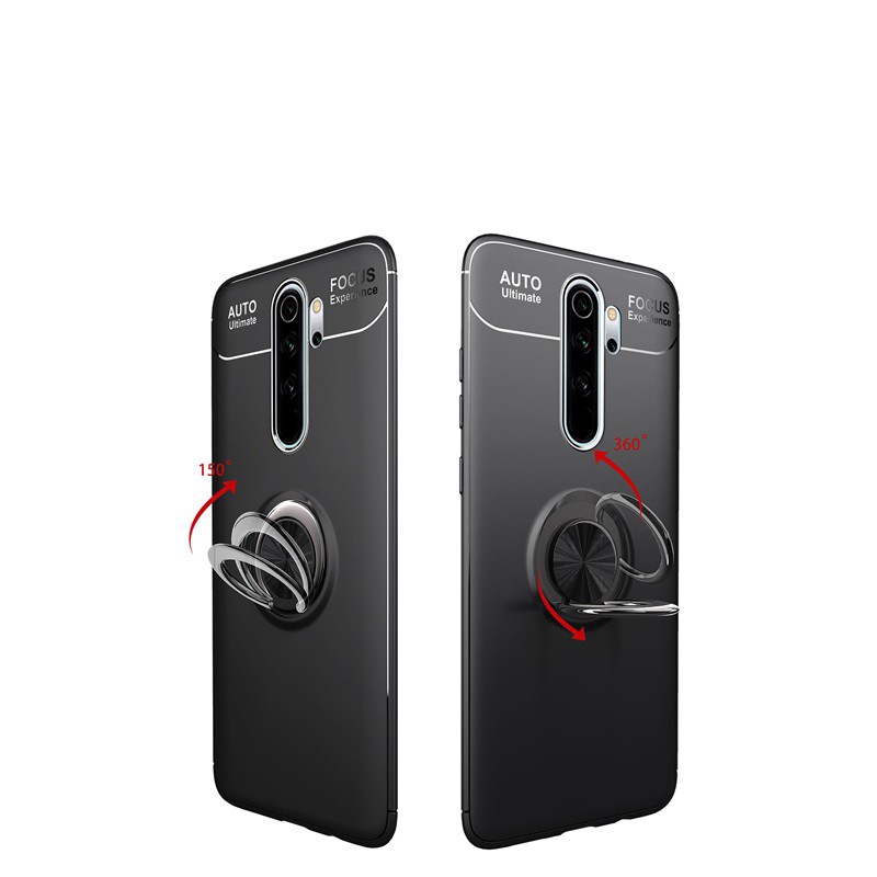 Ốp Điện Thoại Silicon Dẻo Kèm Giá Đỡ Nhẫn Từ Tính Gắn Xe Hơi Cho Xiaomi Redmi Note 9 8 7 6 Pro Max 9s 7s