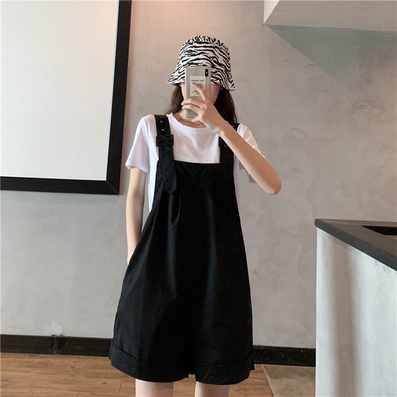 Quần yếm đùi IELGY dáng rộng chất liệu mỏng phong cách Hàn Quốc thời trang dành cho nữ