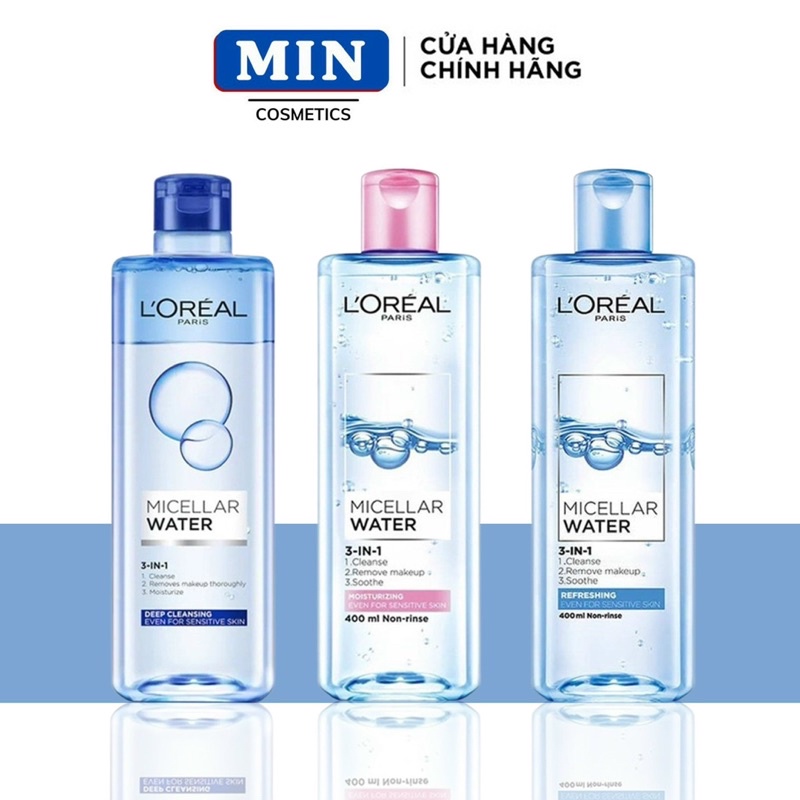 Nước tẩy trang Loreal - L'Oreal Paris 3-in-1 Micellar Water 400ML
