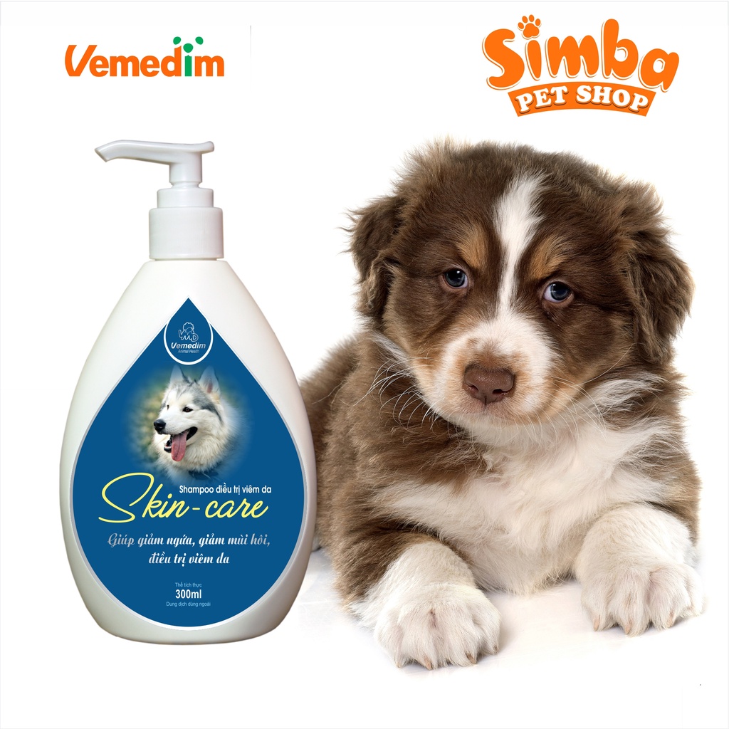 Sữa tắm trị ghẻ chó Skin-care - Vemedim - Phòng trị viêm da, nấm da, viêm nang lông, giảm ngứa, giàm mùi hôi