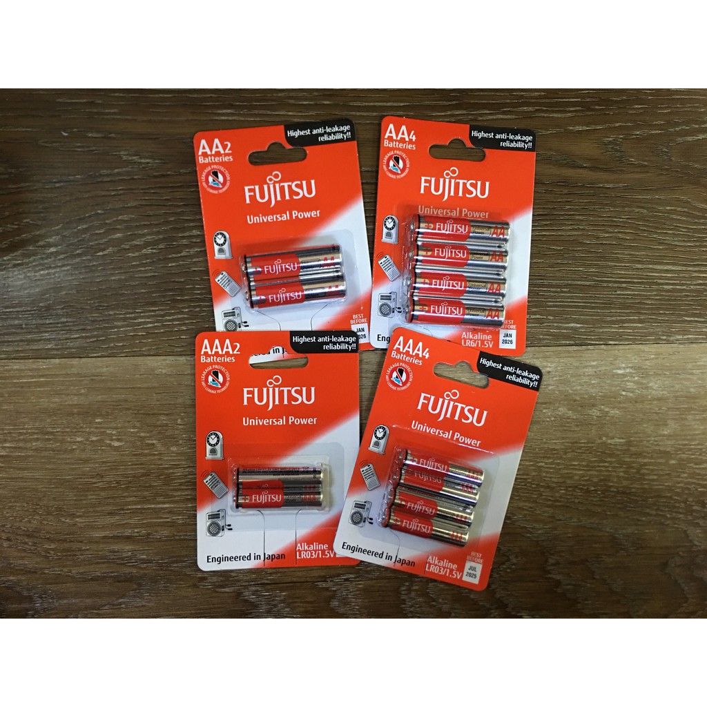 Vỉ 4 viên Pin Fujitsu AA LR6  ALKALINE BATTERY