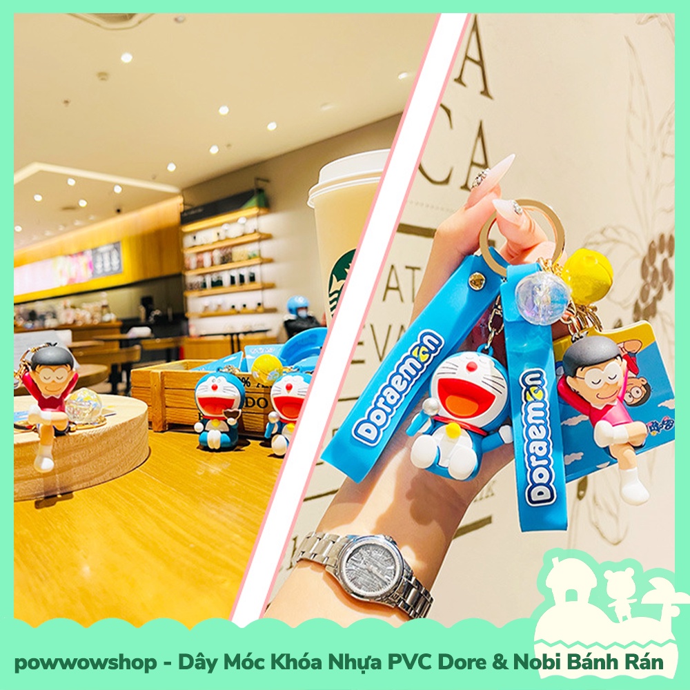 [Sẵn VN - Hỏa Tốc] Dây Móc Khóa Nhựa PVC Nguyên Khối Kiểu Dáng Dore Nobi Bánh Ran Pan Cake