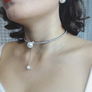 Vòng Cổ Choker Dạng Kiềng Cổ Cực Xinh Đính Đá Sáng Sang Trọng NHÀ NHỎ 1014