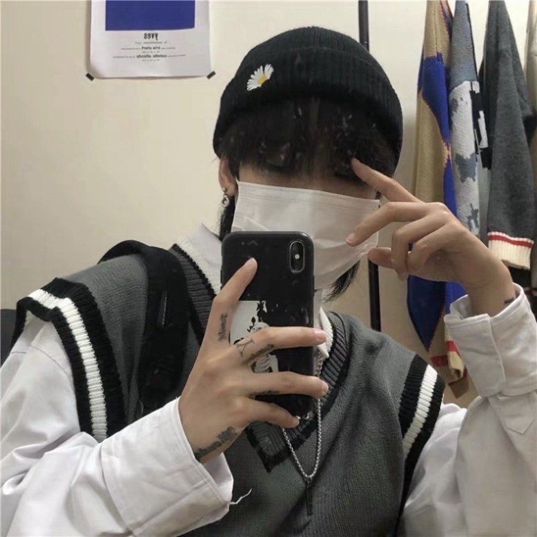 Mũ Beanie len Hoa Cúc GD - Nón Len Cúc Họa Mi GDragon phong cách - L05