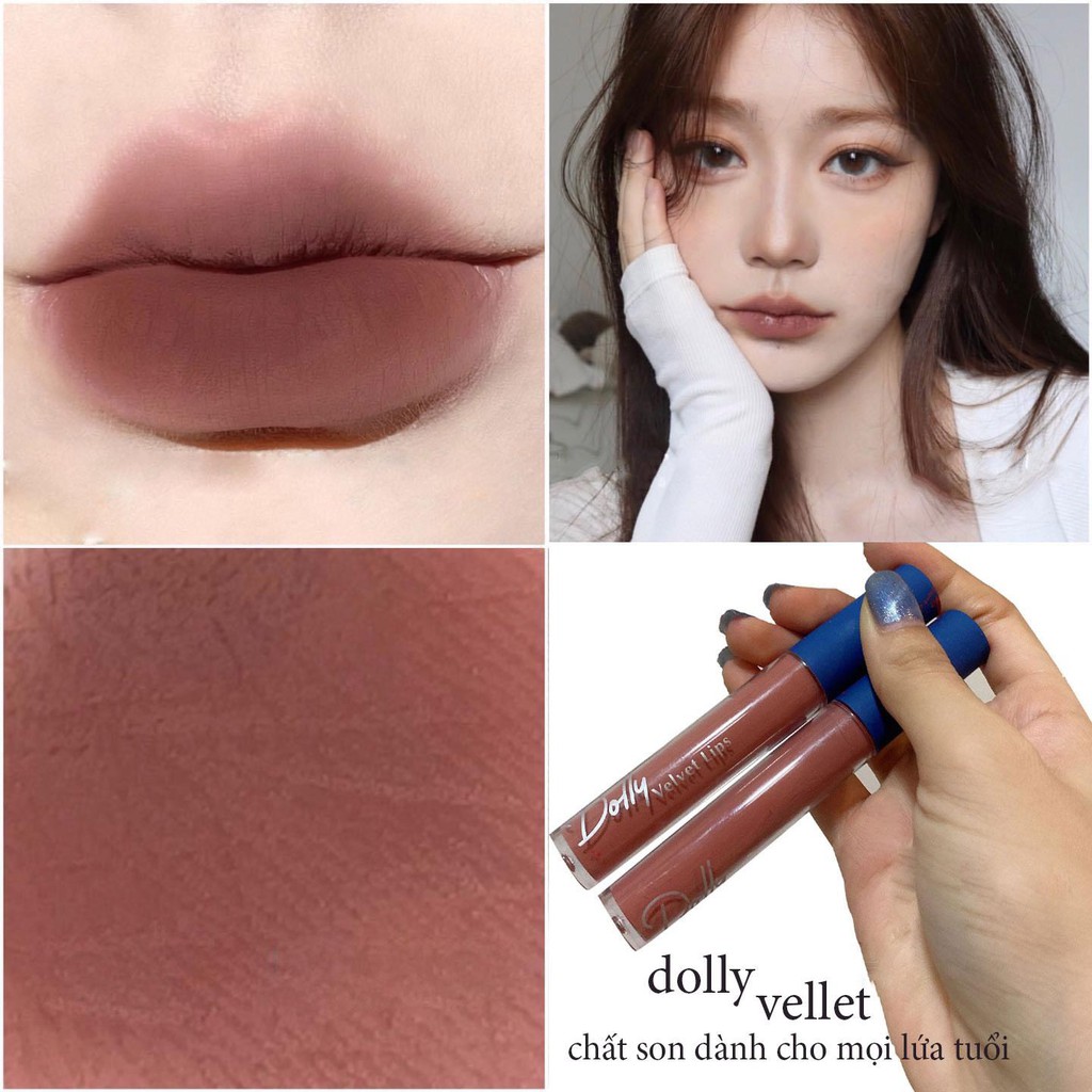 [Nâu Tây] Son Cao Cấp Dolly Velvet Lips Blue Classic 2020 Màu Nâu Tây Sang Chảnh Tặng Kèm Dưỡng Môi