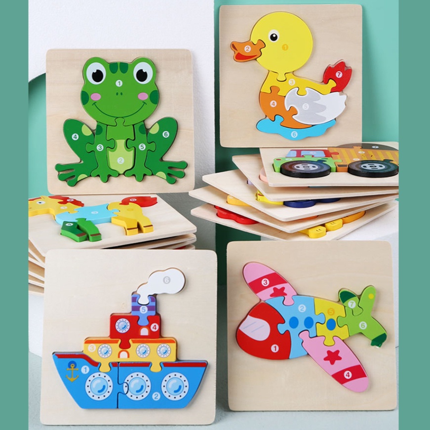 Tranh ghép hình 3d bằng gỗ  giúp bé phát triển khả năng ghi nhớ hình ảnh và tưởng tượng, tư duy phân tích