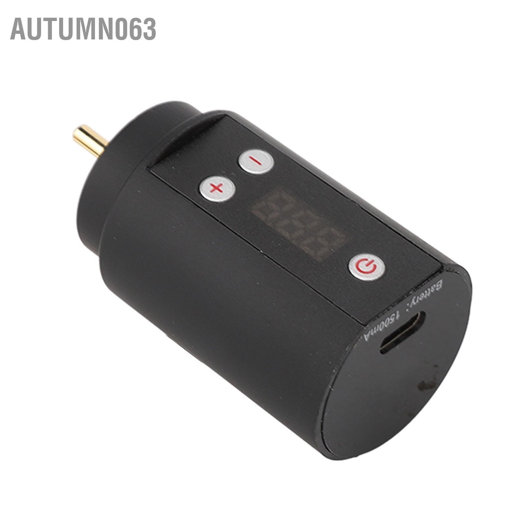 Nguồn điện hình xăm RCA 3‑12V màu đen Bộ sạc USB có thể điều chỉnh áp bút không dây Autumn063