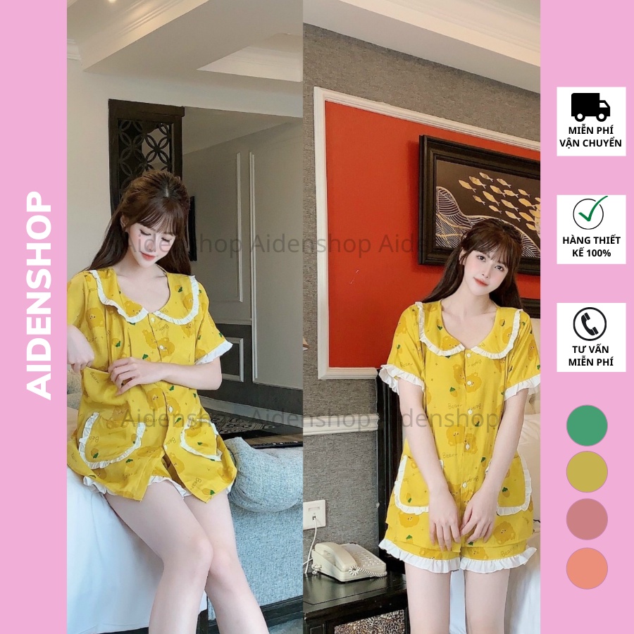 Bộ bầu đùi mùa hè chất đũi mát mùa hè Aidenshop freesize từ 40-67kg