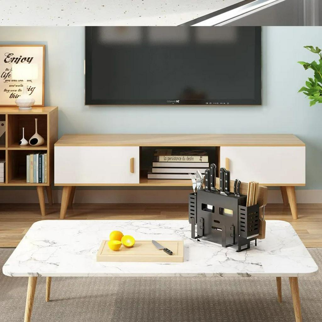 Giá Kệ Cài Dao Thớt Bằng Thép Sơn Tĩnh Điện Cao Cấp Có Ống Cắm Đũa, Úp Vung,  Khay Chứa Nước Có Thể Tháo Rời