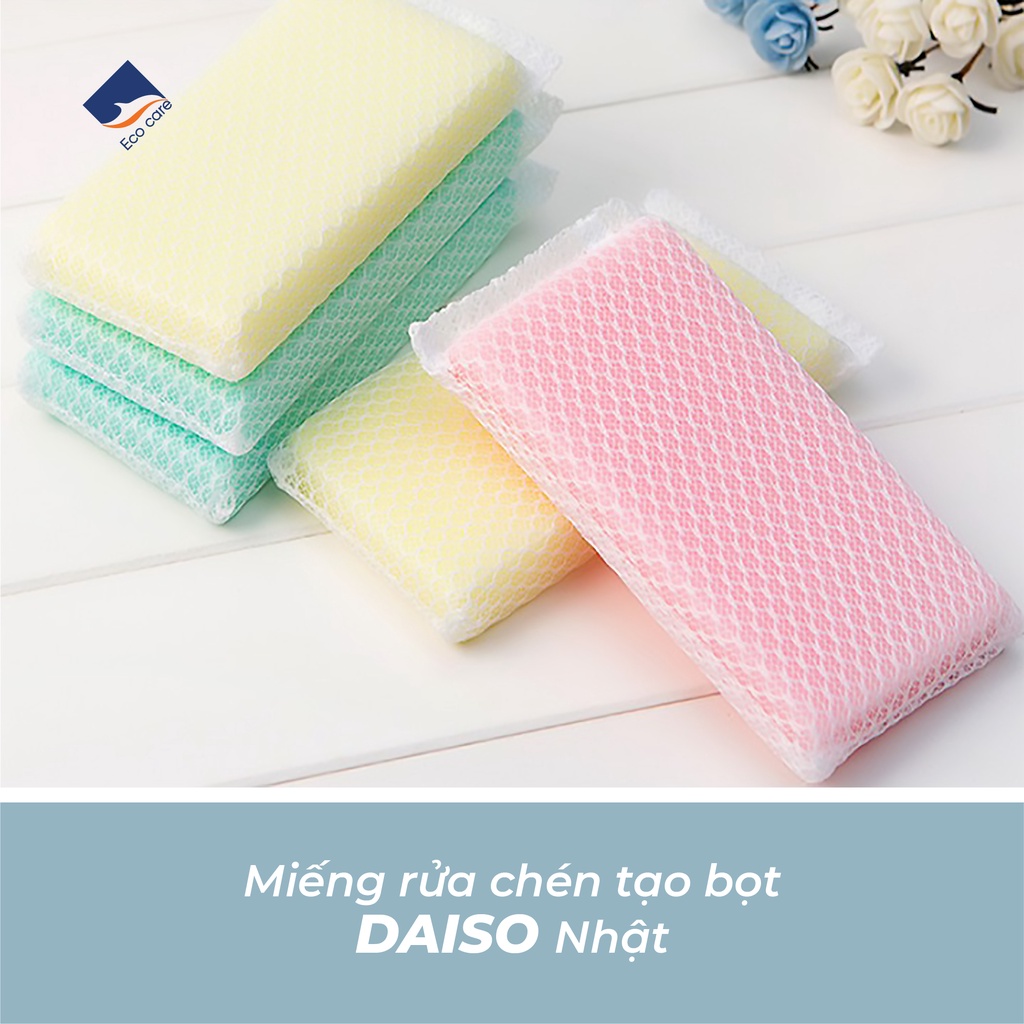 Miếng Rửa Chén Tạo Bọt Mút Xốp Nhật, Miếng Rửa Bát Không Trầy Xước, Kháng Khuẩn Siêu Bền Đẹp