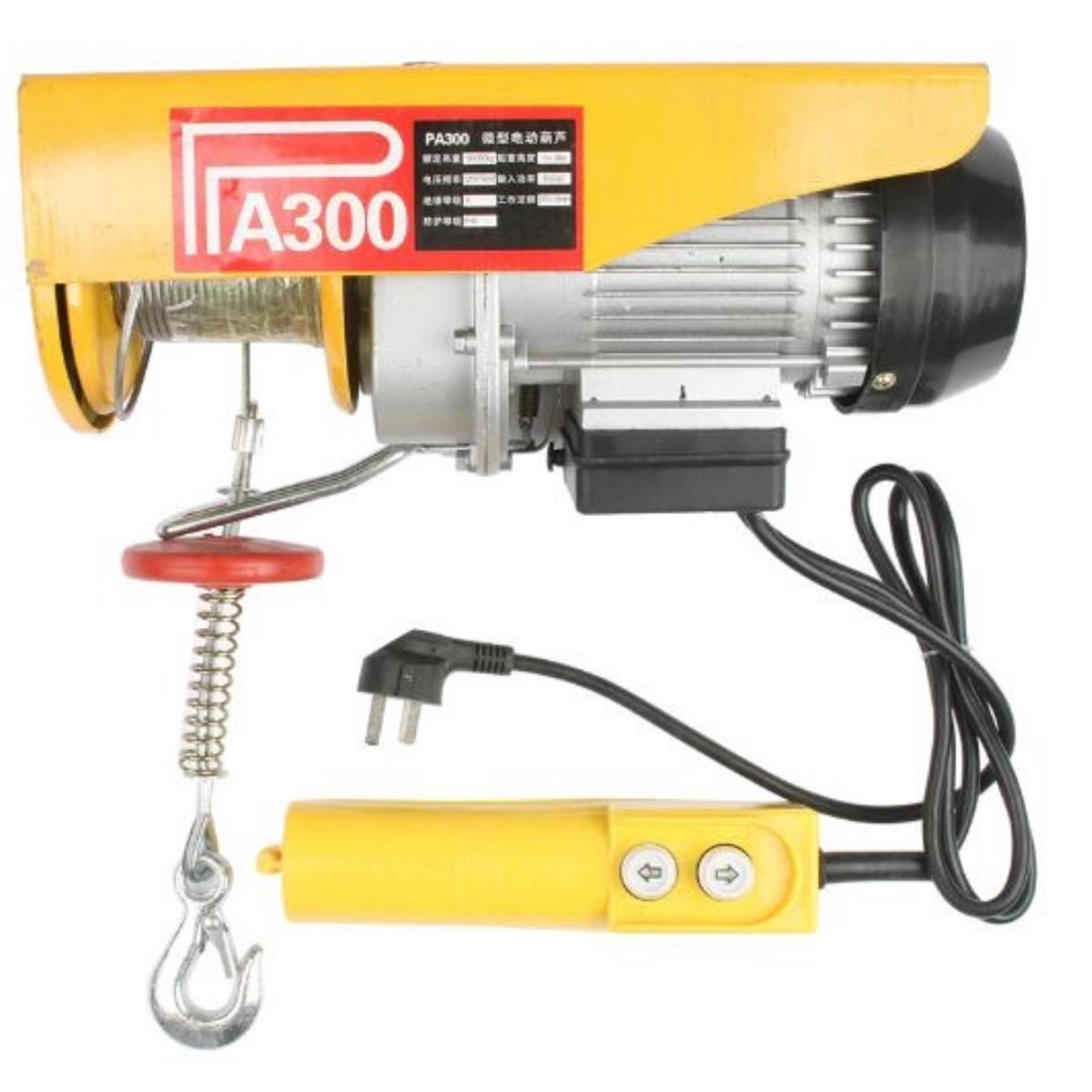 Tời điện PA-300 điện áp 220VAC, pả lăng điện nâng hạ vật liệu xây dựng tải trọng đến 220KG với chiều cao 18 mét