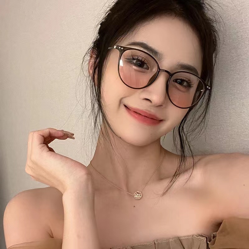 Kính Mát Gọng Oval Kim Loại 1.0~4.0 TR90 Thời Trang Cho Nữ