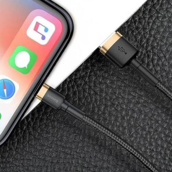 Cáp Sạc Nhanh iPhone Ipad Baseus Cafule Siêu Bền | Kèm Dây Velcro Giữ Cáp - Cáp sạc iPhone 5/6/7/8/X/XS/XS /11
