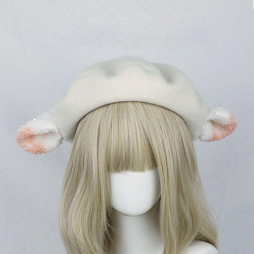 Mũ Beret 20cm Màu Kẹo Ngọt In Họa Tiết Động Vật Dễ Thương Thời Trang