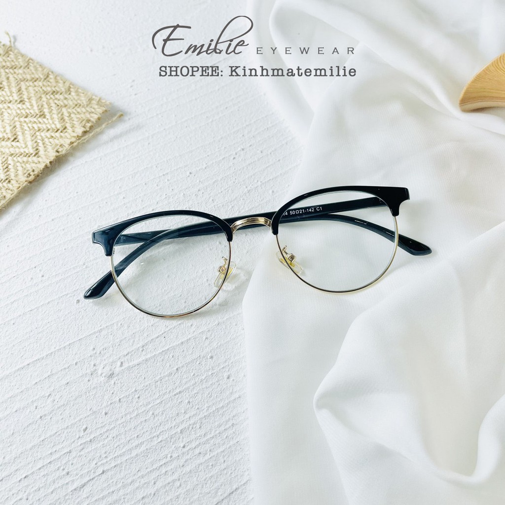 Gọng kính tròn nữ clubmaster Emilie eyewear phụ kiện thời trang 6214