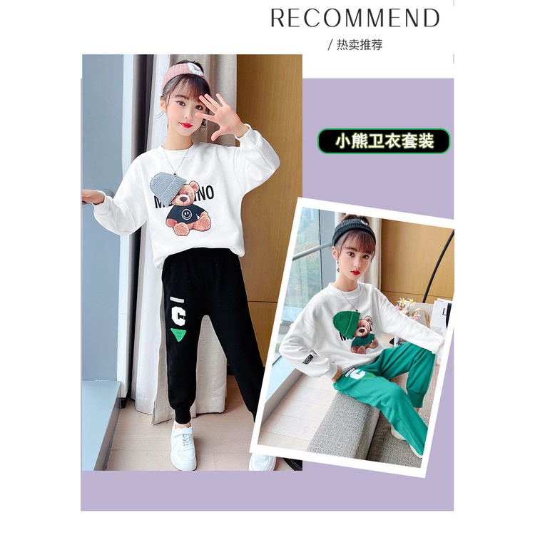 Bộ thu đông cho bé gái 14-45kg MOHINO họa tiết đáng yêu, chất nỉ dày dặn, hàng may kĩ, có 2 màu xanh và đen.MOHINO68