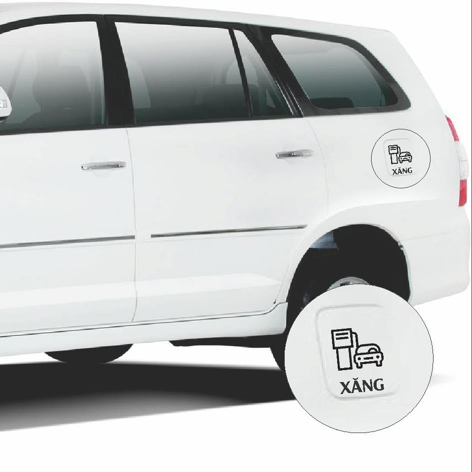 Decal dán xe oto, phân biệt xăng dầu diesel Oil-9, sticker phân biệt xăng dầu diesel