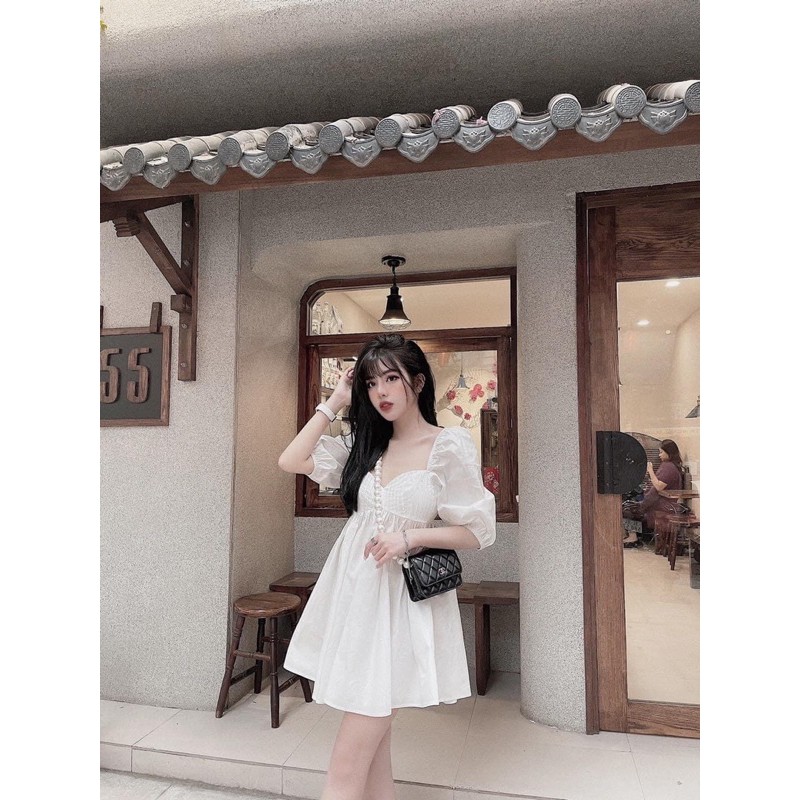 [Mã FATHANG5 giảm 10K đơn 50K] Váy bbdoll thiết kế cổ vuông tay bồng hàng đẹp chất mềm⚡️3 màu | BigBuy360 - bigbuy360.vn