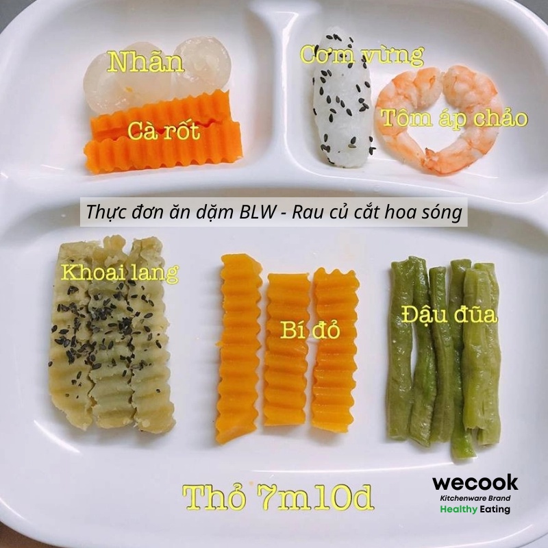 Dao lượn sóng cán dài cắt củ quả, chè khúc bạch - Dụng cụ cắt tạo hình chuyên dụng cho bé ăn dặm BWL