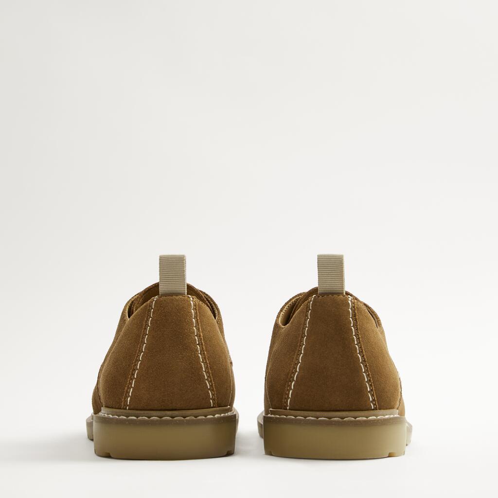 ZARA- Giày nam mới DA BÒ lộn THẬT màu nâu 12505720102